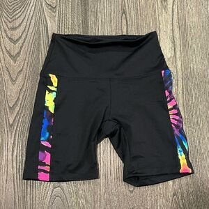 PINK Victoria's Secret Black Tie Dye Bike Shorts